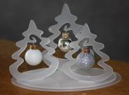 Acryl-Weihnachtsbaum-Ensemble (steckbar) ca. 9 cm hoch mit 3 Glaskugeln 